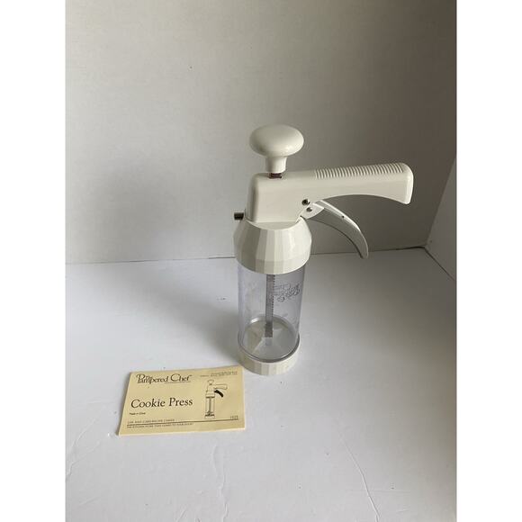 Pampered Chef Cookie press With 15 Disc Holiday Christmas #1525 Baking Missing 1 - Picture 8 of 11